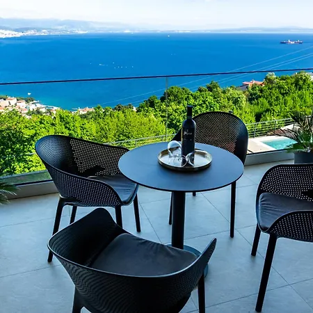 K With A Heated Pool, Gym, Sauna, Astonishing Sea View Villa Opatija