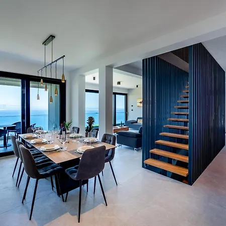K With A Heated Pool, Gym, Sauna, Astonishing Sea View Villa Opatija